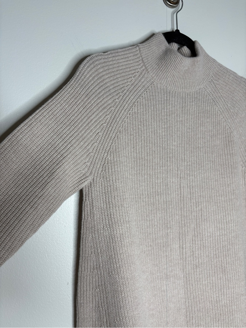 Hatch Irina Shaker Maternity Ribbed Knit Mock Neck Sweater Dress Beige Size 2/M - Picture 5 of 9